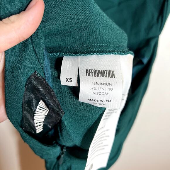 Reformation Dark Green Midi Dress LAST CALL - Picture 5 of 5